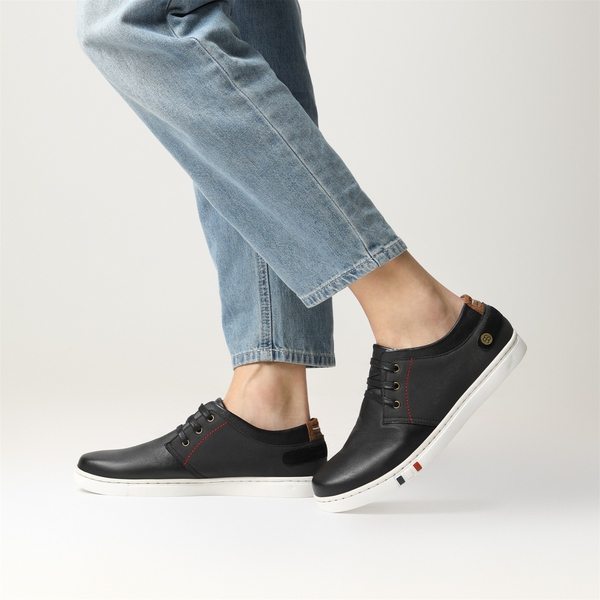 Men's Modern Casual Fashion Sneakers - BLACK - 7